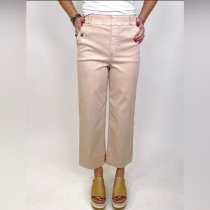 NWT Spanx Twill Cropped Wide Leg Pant size small. Pale pink in color.